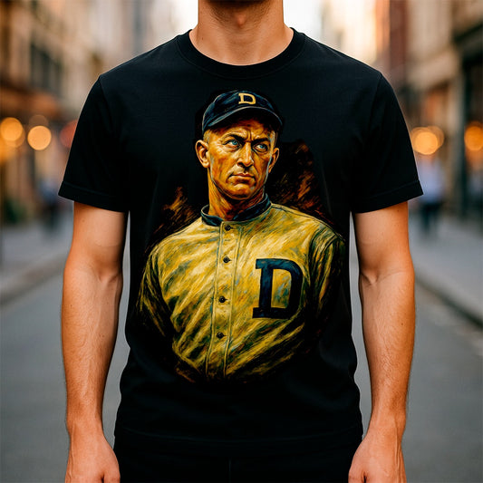 Halftone Lab - MLB Legends Detroit Tigers Ty Cobb 03 - Black Tee