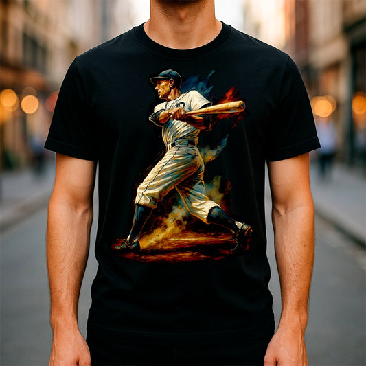 Halftone Lab - MLB Legends Detroit Tigers Hank Greenberg 01 - Black Tee
