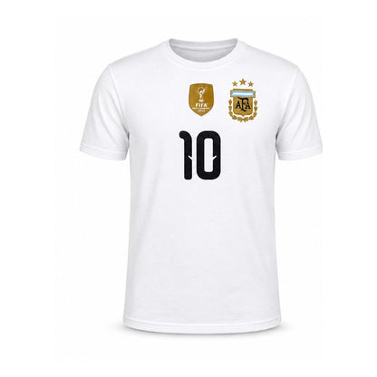Argentina Lionel Messi # 10 World Cup T-Shirt - White