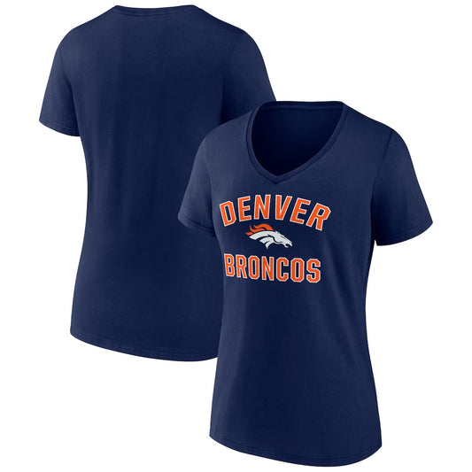Denver Broncos Women's Victory Arch Team V-Neck T-Shirt - Navy