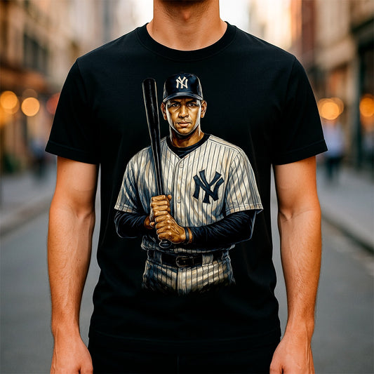 Halftone Lab - MLB Legends New York Yankees Alex Rodriguez 01 - Black Tee
