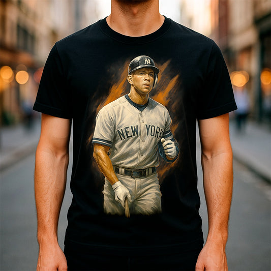 Halftone Lab - MLB Legends New York Yankees Alex Rodriguez 02 - Black Tee