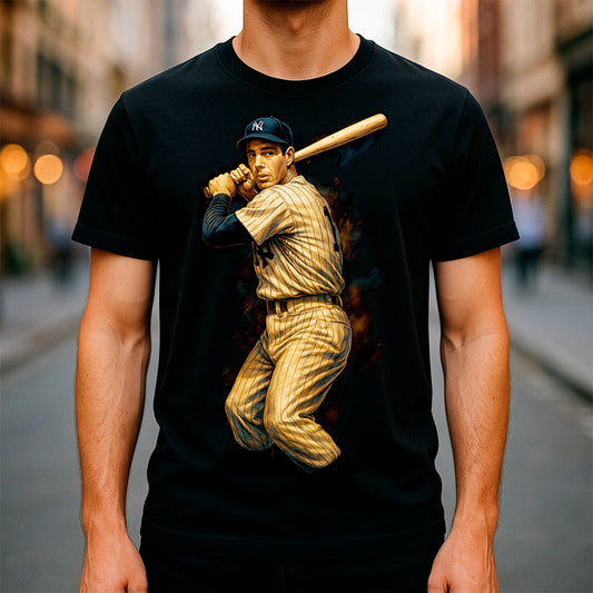Halftone Lab - MLB Legends New York Yankees Joe Dimaggio 01 - Black Tee