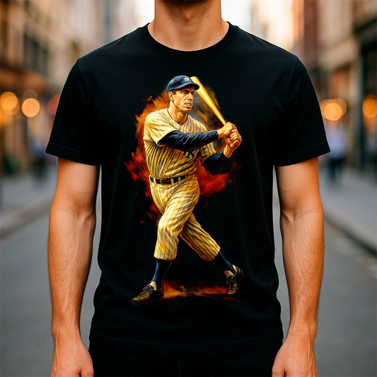 Halftone Lab - MLB Legends New York Yankees Joe Dimaggio 02 - Black Tee