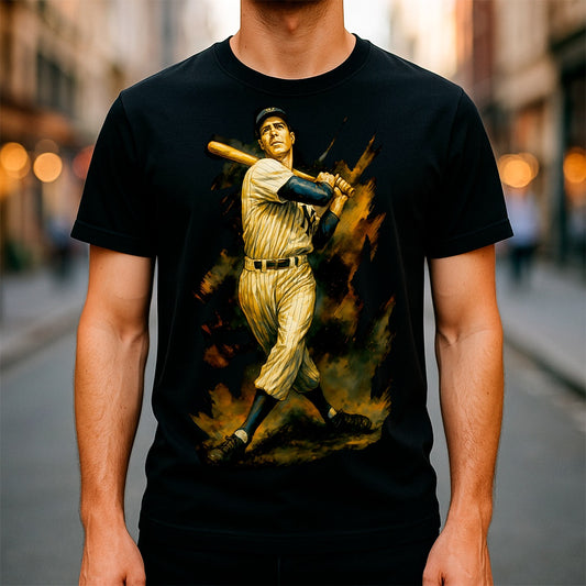 Halftone Lab - MLB Legends New York Yankees Joe Dimaggio 04 - Black Tee
