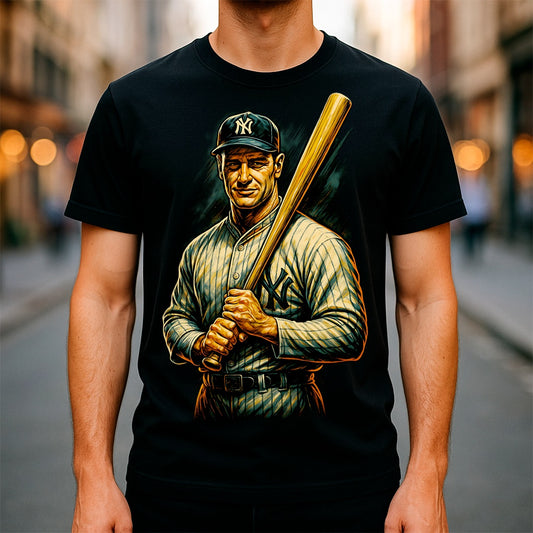 Halftone Lab - MLB Legends New York Yankees Lou Gehrig 02 - Black Tee