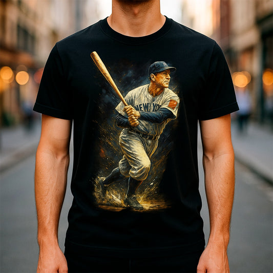 Halftone Lab - MLB Legends New York Yankees Lou Gehrig 03 - Black Tee