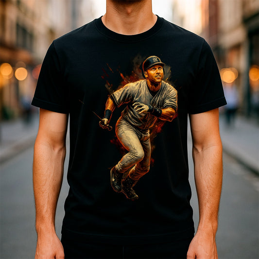 Halftone Lab - MLB Legends New York Yankees Derek Jeter 04 - Black Tee