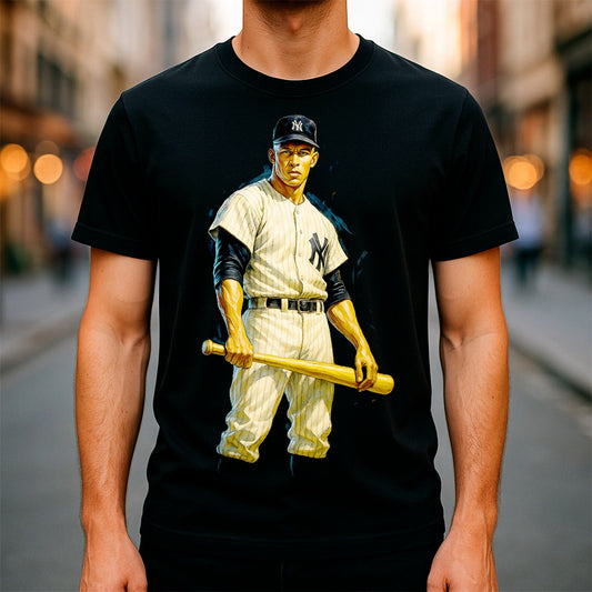 Halftone Lab - MLB Legends New York Yankees Mickey Mantle 01 - Black Tee
