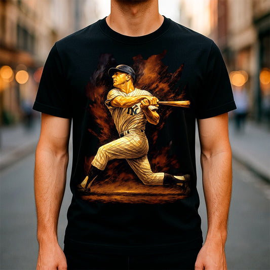 Halftone Lab - MLB Legends New York Yankees Mickey Mantle 03 - Black Tee