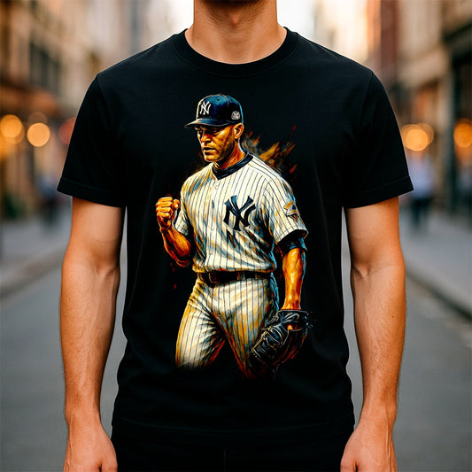 Halftone Lab - MLB Legends New York Yankees Mariano Rivera 04 - Black Tee