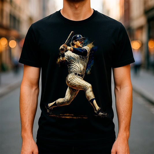 Halftone Lab - MLB Legends New York Yankees Reggie Jackson 02 - Black Tee