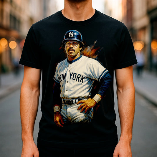 Halftone Lab - MLB Legends New York Yankees Reggie Jackson 03 - Black Tee