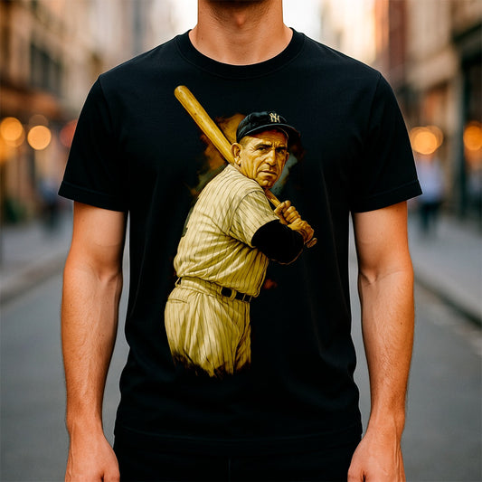 Halftone Lab - MLB Legends New York Yankees Yogi Berra 02 - Black Tee