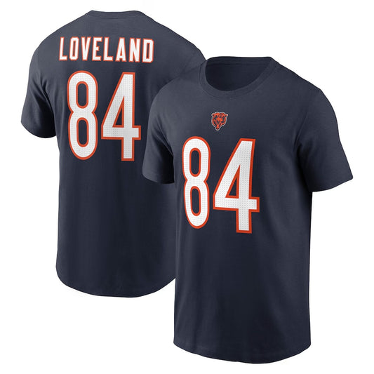 Colston Loveland Chicago Bears Icon Name & Number T-Shirt - Navy Blue