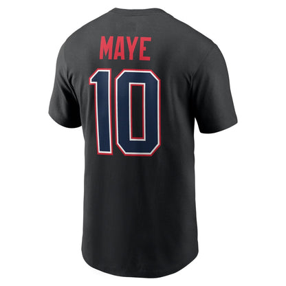 Drake Maye New England Patriots Carbon Name & Number T-Shirt - Black