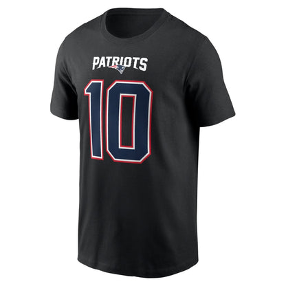 Drake Maye New England Patriots Carbon Name & Number T-Shirt - Black