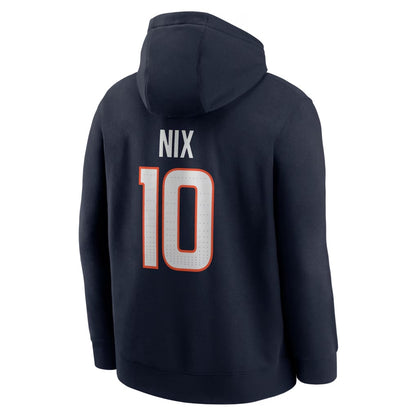 Bo Nix Denver Broncos Primary Team Logo Hoodie - Navy
