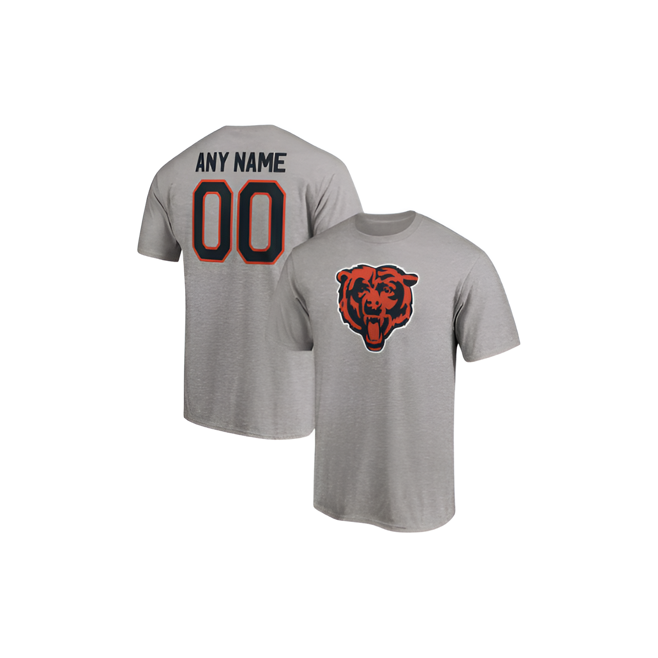 T-SHIRT NFL BEARS NEXT LEVEL BIG LOGO NAME AND NUMBER - GREY