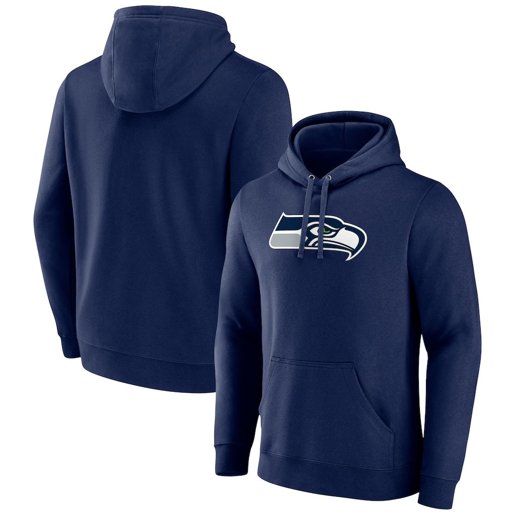 Seahawks Primary Team Logo Fitted Pullover Hoodie - College Navy