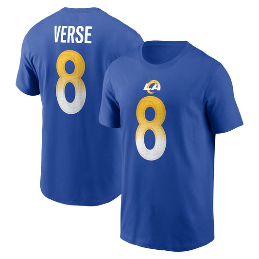 Jared Verse Los Angeles Rams Icon Name & Number T-Shirt - Royal