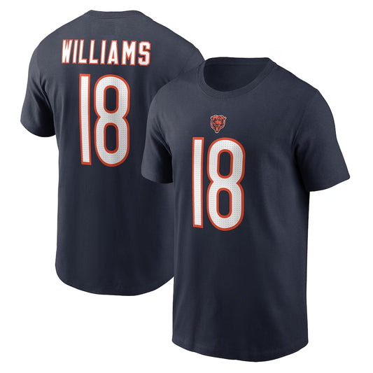 Caleb Williams Chicago Bears Icon Name & Number T-Shirt - Navy Blue