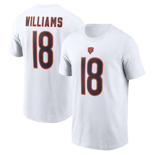 Caleb Williams Chicago Bears Icon Name & Number T-Shirt - White