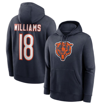 Caleb Williams Chicago Bears Name & Number Fleece Hoodie - Navy