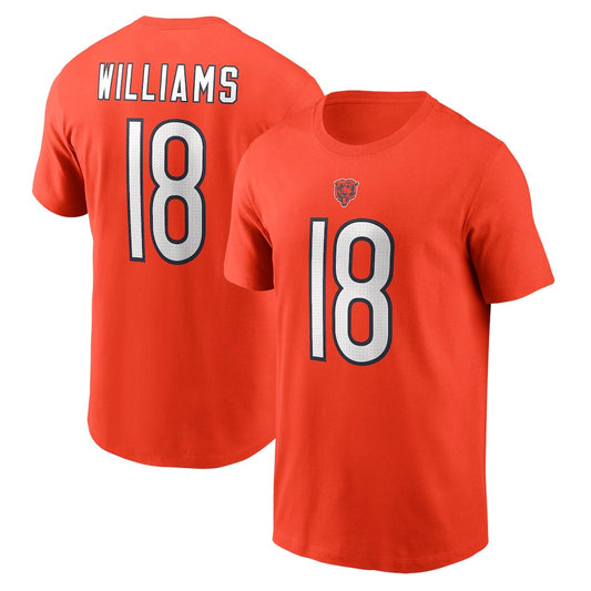 Caleb Williams Chicago Bears Icon Name & Number T-Shirt - Orange